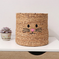 Panier de rangement artisanal en jacinthe d'eau tressé à la main, écologique et durable – Panier cadeau en jacinthe d'eau pour usage domestique