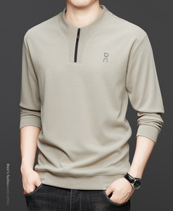Camisola de gola semi-zíper masculino Pullover Casual Joker camisa de manga comprida - Product Image 5