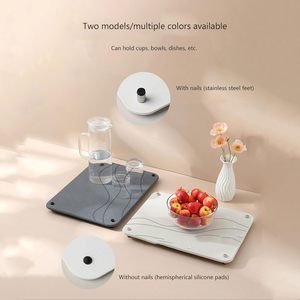 Tapete de Piedra para Secar Platos de 40*30cm, Seis Colores Estándar, Apto para Alimentos, con Cuatro Patas Metálicas Plateadas - Product Image 3