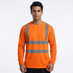 Safety Reflective Hi Vis Unisex Polyester Work Shirts Quick Dry X Back <b>Polo</b> T-Shirt - Product Image 1