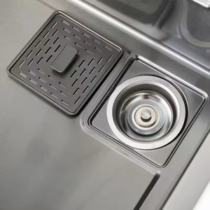 Lavello da <span class=keywords><strong>Cucina</strong></span> Grande a Quattro Fori in Acciaio Inox 304 con Rubinetto Estraibile e <span class=keywords><strong>Doccetta</strong></span> a Pioggia - Product Image 4