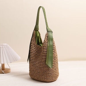 Bolso Tote Tejido <span class=keywords><strong>de</strong></span> Gran Capacidad para Mujer, Bolso <span class=keywords><strong>de</strong></span> Hombro <span class=keywords><strong>de</strong></span> Verano Estilo Bohemio con Borlas, Bolso <span class=keywords><strong>de</strong></span> Compras <span class=keywords><strong>de</strong></span> Paja Ecológica - Product Image 2