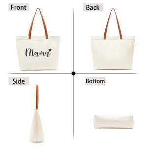 High Quality Portable Canvas Tote <strong>Bag</strong> Large Capacity Letter Pattern Practical Multifunction Trendy Mommy Baby Day Shopping <strong>Bags</strong> - Product Image 4