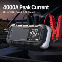 Démarreur de Voiture Portable d'Urgence 12V, Batterie de Secours Robuste 24000mAh avec Charge Rapide PD 65W et Crête de 4000A, Outil de Sauvetage Automobile