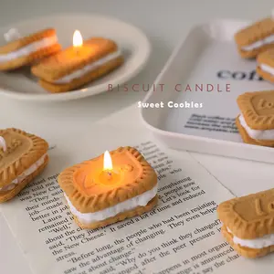 결혼식과 생일 선물을위한 현대 창조적 인 디저트 쿠키 모양의 향초 도매