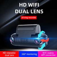 Lente dual WiFi Car Dash Cam Recorder Full HD 1080P Black Box DVR Gran angular Cámara frontal Video MP4 Formato Black Small Dash Cam