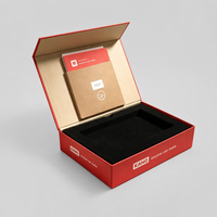 Boîte cadeau rigide rouge personnalisée, boîte d'emballage pliante mate de luxe pour accessoires de produits électroniques, emballage de cadeaux