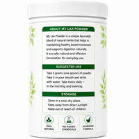 Poudre de Lax, produit ayurvédique traditionnel à base de plantes, avec un mélange d'extraits végétaux soigneusement sélectionnés, étiquette privée, vente en gros
