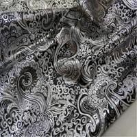 Wettbewerbsfähiger Preis Paisley Metallic Schwarz Glänzender Hochwertiger Jacquard-Brokatstoff für Edle Kleidungsstücke und Taschen