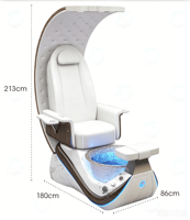 Fauteuil de Pédicure Multifonctionnel de Luxe avec Spa à Jets Lumineux et Massage des Pieds pour Salon de Manucure