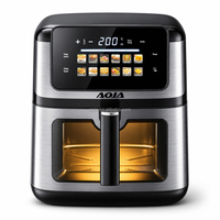 Friteuse à air visible haute puissance 2200W, grande capacité 10L, écran tactile, 12 menus prédéfinis, appareil de cuisson domestique 6-en-1