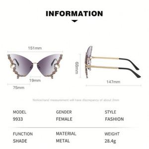 Gafas de Sol Unisex con Marco Grande de Metal y Diamantes, Diseño Retro, Lentes de PC de Alta Calidad con Protección UV, Novedad 2024 - Product Image 5