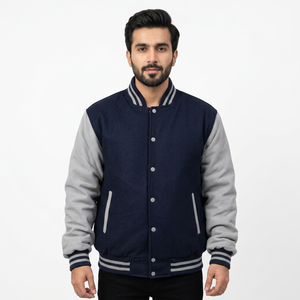 Best Selling High Quality New Fashion Men's Bomber Varsity Jacket <b>Top</b> Professional Plus Size Clothing - Product Image 1