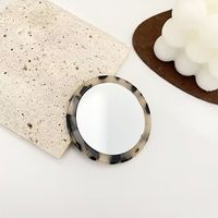Cermin Rias Kosmetik Beautemecca Acetate Bulat Kecil Satu Sisi Personalisasi Portabel Dapat Disesuaikan Warna Wanita