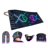 Mini LED mesaj panosu esnek LED şerit parlayan kaydırma LED Panel programlanabilir RGB LED ekran LED şapka çanta ayakkabı için