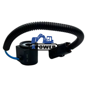 XPOWER 6309424ขดลวดโซลินอยด์วาล์ว24V สำหรับรถขุดตีนตะขาบเครื่องยนต์ใหม่สีดำ - Product Image 2