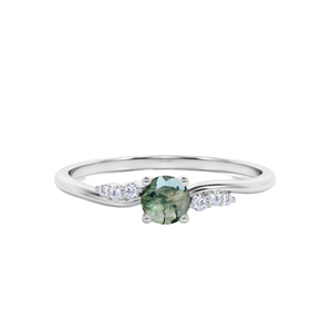 Anillo de brazo hueco octogonal de cuatro garras con diamante cultivado en laboratorio de corte cojín, joyería fina, clásico para fiesta, compromiso, boda, 10k 14k - Product Image 4