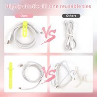 Attaches de câble pliables en silicone, réutilisables, haute élasticité, organisateur de fils pour écouteurs et outils, 5 pièces