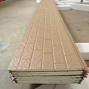 Panneau sandwich en métal ignifuge Brick Figure, <span class=keywords><strong>isolation</strong></span> <span class=keywords><strong>thermique</strong></span>, bardage composite PU pour maisons conteneurs - Product Image 1