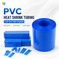 Selang Susut Panas PVC Biru 190mm untuk Isolasi Paket Baterai, Ketebalan 0.15mm, Tahan Api, Pelindung PVC