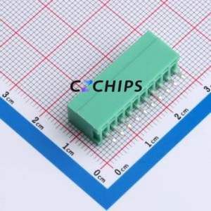 MX2EDGVC-2.54-10P-GN01-Cu-A Plug-in Terminal Block Through hole,P=2.54mm Board-to-Board / Socket - Closed 1x10P 2.54mm Green - Product Image 2