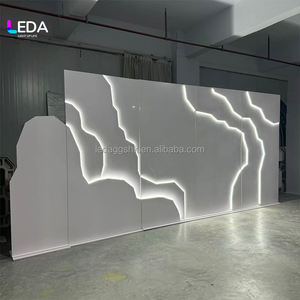 LEDA Luxury Modern White Acrylic Wedding Backdrop LED Light Wave Shape Design Customizable Size for Wedding Reception <b>Engagement</b> - Product Image 6