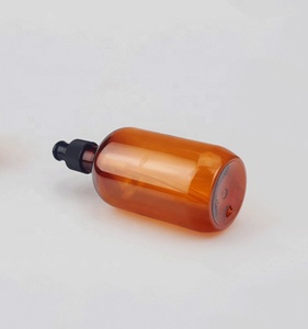 Offre Spéciale 300ml & 500ml en plastique ambre shampooing lotion pour le corps bouteille pompe pour nettoyant pour le visage sérigraphie Surface manipulation Stock - Product Image 4