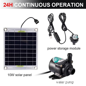 Pompe à <span class=keywords><strong>eau</strong></span> solaire monocristalline bifaciale Waillynice 12V 10W avec moteur sans balais, débit réglable et interrupteur intelligent - Product Image 2