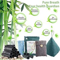 Sacs absorbants d'odeurs et purificateurs d'air en charbon de bambou activé (10x100g+4x200g) pour la maison, la voiture, les chaussures, le placard, les animaux domestiques - Pack de 14