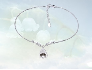 सरल s925 स्टर्लिंग चांदी भारतीय नृत्य बेल ऐनलेट चेन फैशन महिला - Product Image 3