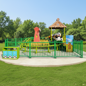 Manège miniature Panda pour enfants, pour l'intérieur et l'extérieur, avec toboggan et montagnes russes - Product Image 1