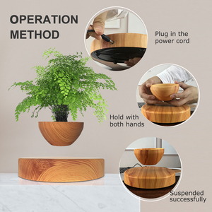 Pot à bonsaï en plastique à lévitation magnétique Art Déco HCNT, rotation à 360°, pot à plantes flottant, écologique, décoration de la maison pour Diwali - Product Image 4