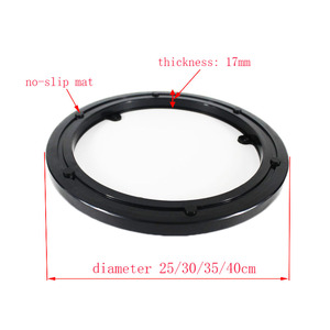 Colore nero <span class=keywords><strong>lazy</strong></span> <span class=keywords><strong>susan</strong></span> cuscinetto muta tavolo da pranzo giradischi in plastica espositore base rotante rivoluzione base girevole - Product Image 6