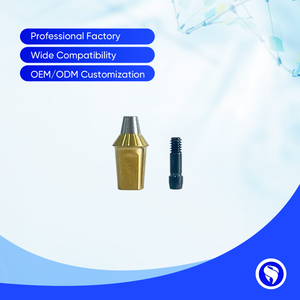 อะบัทเมนท์แบบ Osstem Compatible กว้าง 6 มม. ชุบทอง ป้องกันการหมุน สำหรับครอบฟันเดี่ยว และแบบไม่หมุนได้ สำหรับการบูรณะสะพานฟัน - Product Image 1