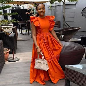 Nuevo Vestido de Mujer con Volantes, Manga Corta, Cuello Redondo, Cintura Larga y Falda Amplia, a la Moda - Product Image 4