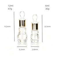 Flacon pulvérisateur de luxe en verre coloré de 12 ml et 6 ml, en forme de gourde, réutilisable, avec pompe et col doré, sérigraphié, pour huiles essentielles - Vente en gros