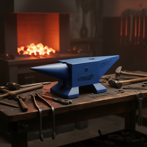 Enclume à corne unique Vevor 10 kg, revêtement en poudre bleue, pour forge de forgeron, outil de qualité industrielle - Product Image 2