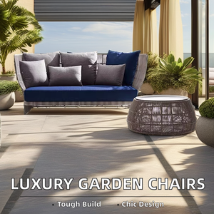 Modern Luxury Hotel Villa Aluminum Frame PE Rattan <strong>High</strong> <strong>Back</strong> Patio Lounge Dining <strong>Garden</strong> <strong>Chairs</strong> Outdoor Furniture Set - Product Image 4