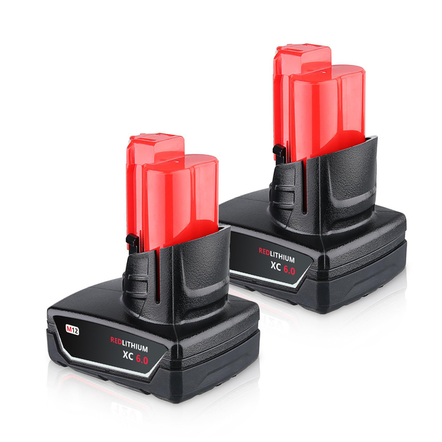 2PCS 12V 6A Replacement Battery Compatible for Milwaukee 12V Power Tools (Not Made in Milwaukee)