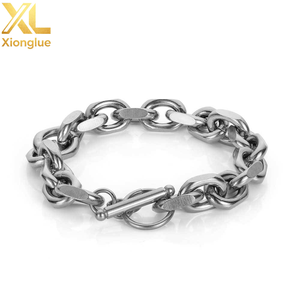 Punk Toggle Clasp Thick Cable Chain <b>Bracelet</b> Heavy Stainless Steel Rolo Cable Chain <b>Bracelet</b> for Men Women - Product Image 2