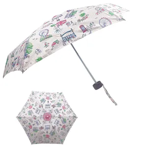 Lady Pink Beautiful Pocket Parasol Compact Type Paraguas Umbrella For Rain