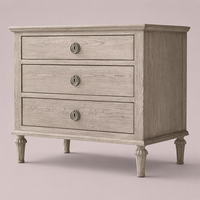 Tables de chevet modernes de luxe avec 3 tiroirs en chêne massif, meubles de chambre à coucher