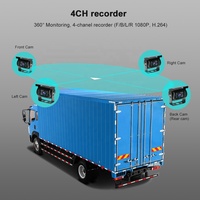 Système de surveillance de véhicule 4 canaux avec caméra AHD 1080P, écran tactile 10,36 pouces, lecteur MP5, FM et DVR pour voiture/camion/bus, enregistreur de stationnement