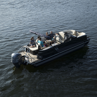 Perahu Ponton Sport Aluminium Single Decker 20FT Model Baru 2025 dengan Motor Luar untuk Memancing dan Rekreasi