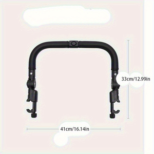 Barre de protection réglable pour poussette, accoudoir de remplacement, barre transversale détachable, accessoire double mode, noir lisse - Product Image 4