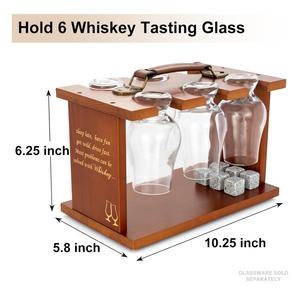 Porte-verres de dégustation de whisky en bois Compatible <span class=keywords><strong>Glencairn</strong></span> Verres à whisky Set 6 Verrerie Support de séchage Transporteur Bourbon Whisky - Product Image 6