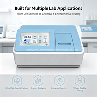 Espectrofotómetro UV Vis de doble haz con pantalla táctil, lámpara de halogenuro de deuterio de 190-1100nm, para materiales alimentarios, clínicos y ADN, con software para PC