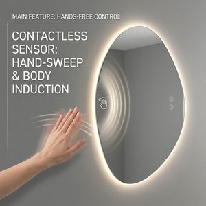 Espejo LED Infinito SOJU <span class=keywords><strong>de</strong></span> 3 Colores con Iluminación Regulable, Marco Irregular, para Baño, Hotel, con Retroiluminación Inteligente - Product Image 2