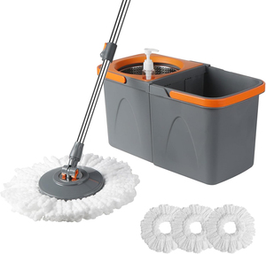 New 360 Spin Dual-drive High Capacity Fast Absorption <b>Bucket</b> Microfiber <b>Mop</b> Steel Pole Twist Handle Self-Wringer for Home Use - Product Image 6