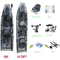 Kayak Plegable Modular 2026 de 3 Secciones, Portátil, con Pedales, Tipo Sit-on-Top, Doble Asiento, HDPE, con Sistema de Pedales, Almacenamiento, OEM